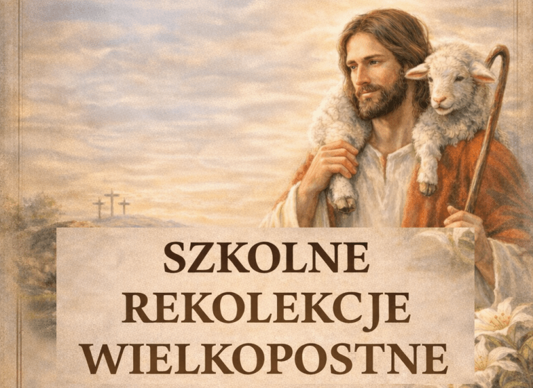 Plakat Szkolne rekolekcje wielkopostne.
